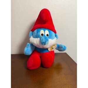 Vintage 1999 Papa Smurf Plush 13.5” NWT The Smurfs Stuffed Animal Peyo